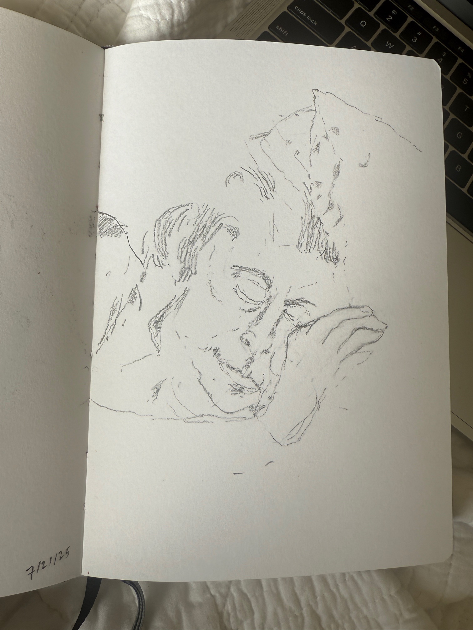 pencil drawing of my mom